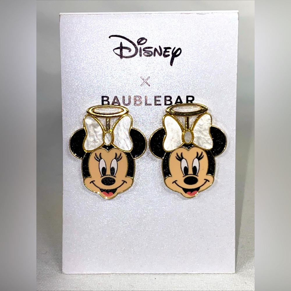 Disney X Baublebar MINNIE MOUSE ANGEL HALO EARRINGS NEW NWT